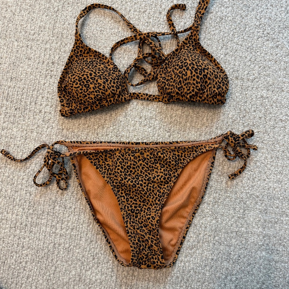 Leopard two piece bikini set